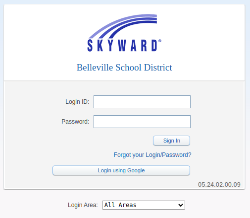 Login page